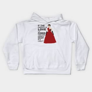 Cora - Love or Power - Black Text Kids Hoodie